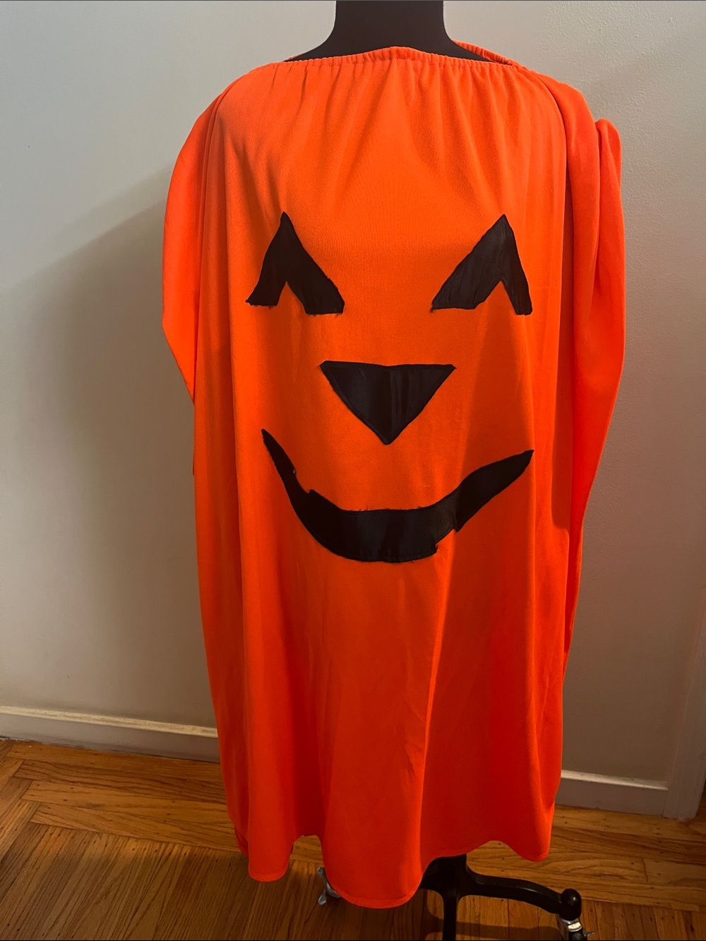 Orange Pumpkin Face Kids Costume Cape - Unbranded